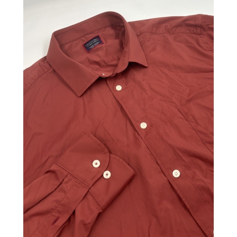UNTUCKit Men's 3XL Nylon Orange Long Sleeve Button Down Dress Shirt
